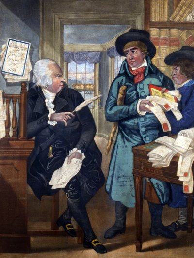 A Bailiff and an Attorney - A Match for the Devil, c.1780, Printed and Sold by Carington Bowles, 1793 (hand-coloured mezzotint) by English School